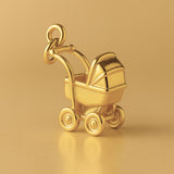 24ct Pure Gold - Mid–Century Baby Pram Charm