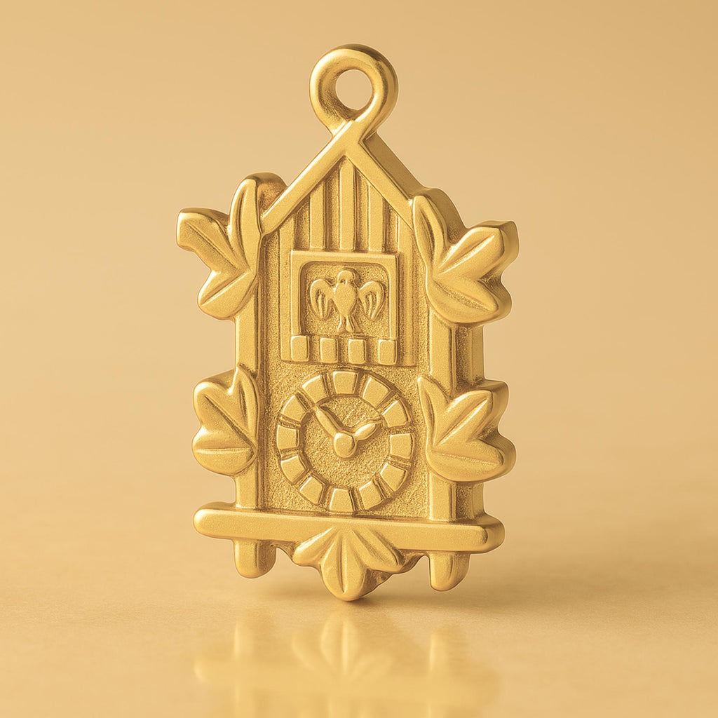24ct Pure Gold - Ornate Cuckoo Clock Charm