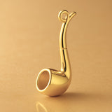 24ct Pure Gold - Classic Tobacco Pipe Charm