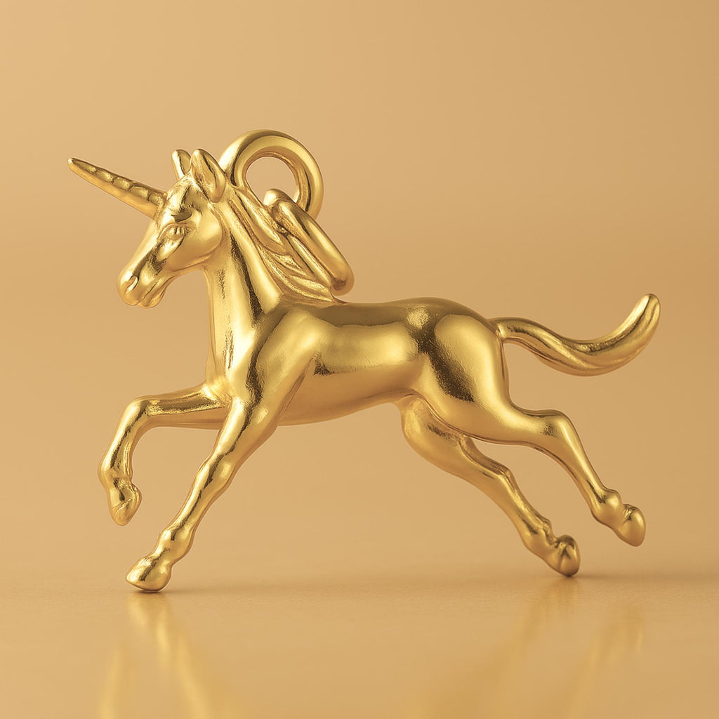 24ct Pure Gold - Leaping Unicorn Charm