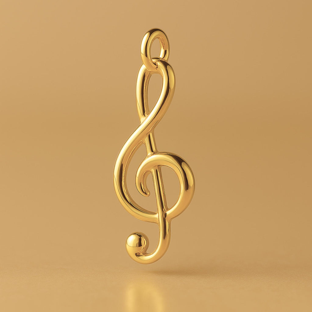 24ct Pure Gold - Bold Treble Clef Charm