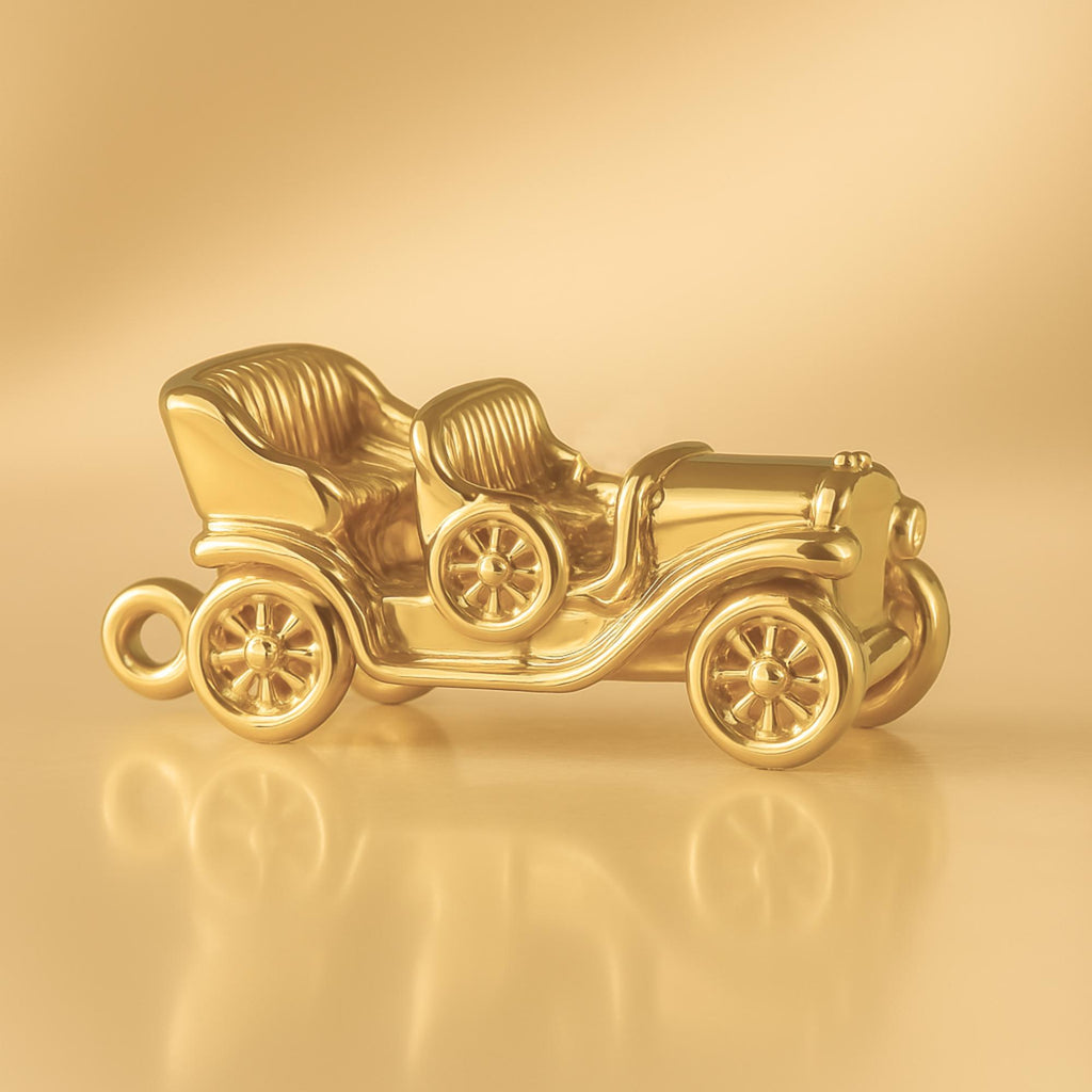 24ct Pure Gold - Open-Top Vintage Car Charm