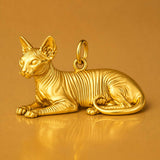 24ct Pure Gold - Sphynx Cat Charm