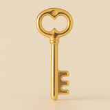 24ct Pure Gold - Vintage Castle Key Charm