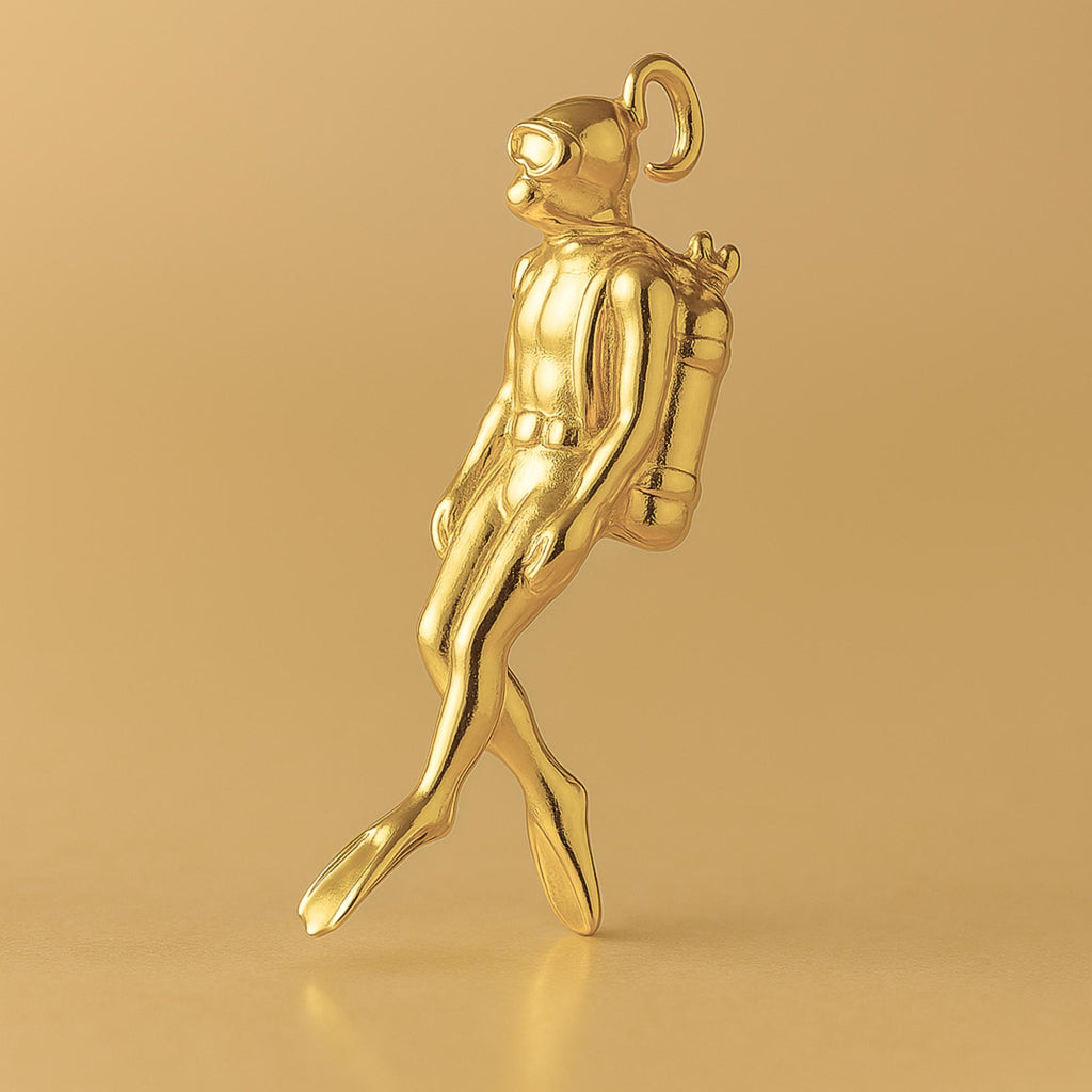24ct Pure Gold - Swimming Scuba Diver Charm