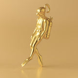 24ct Pure Gold - Swimming Scuba Diver Charm