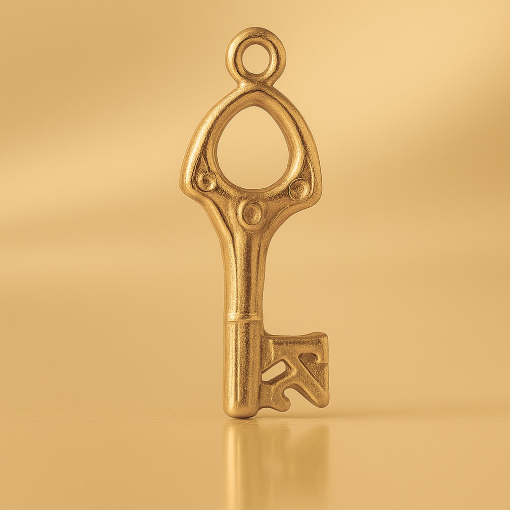 24ct Pure Gold - Openwork 21 House Key Charm