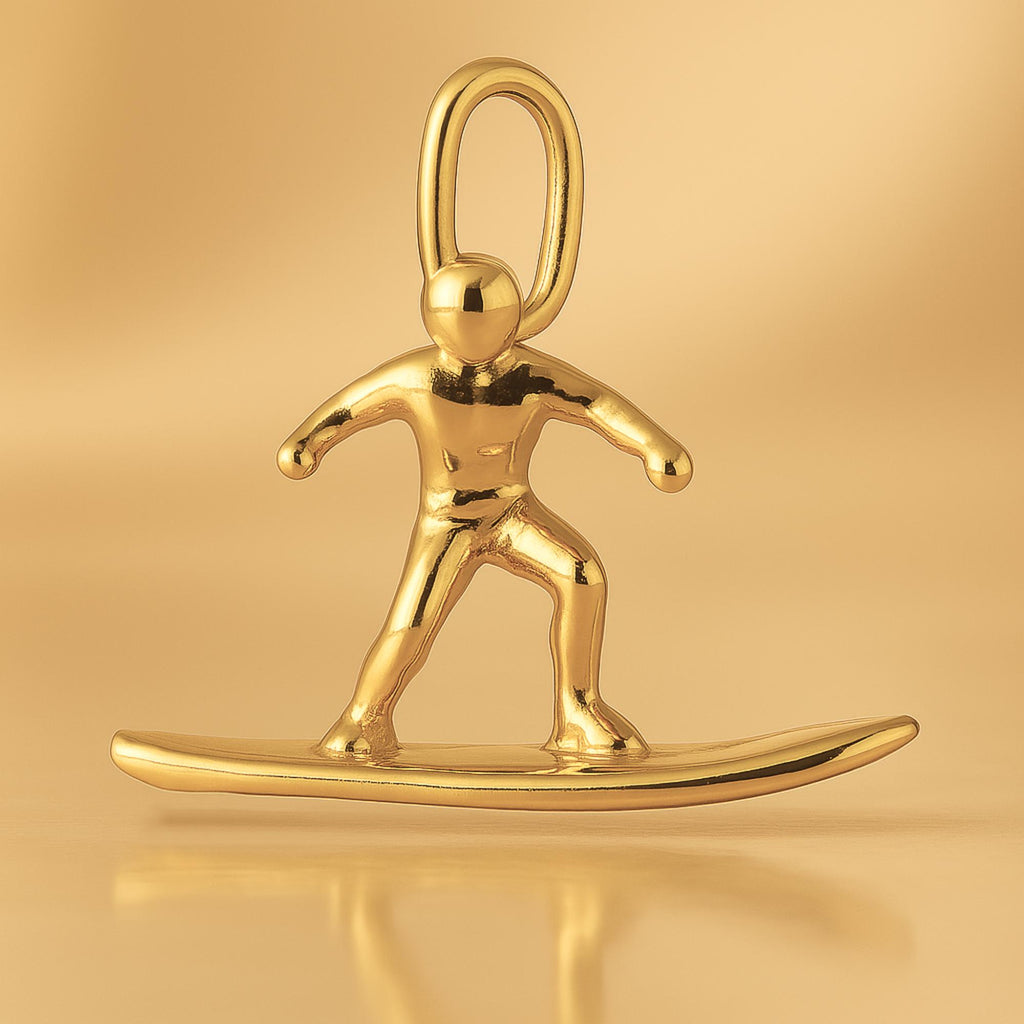 24ct Pure Gold - Resort Snowboarder Charm