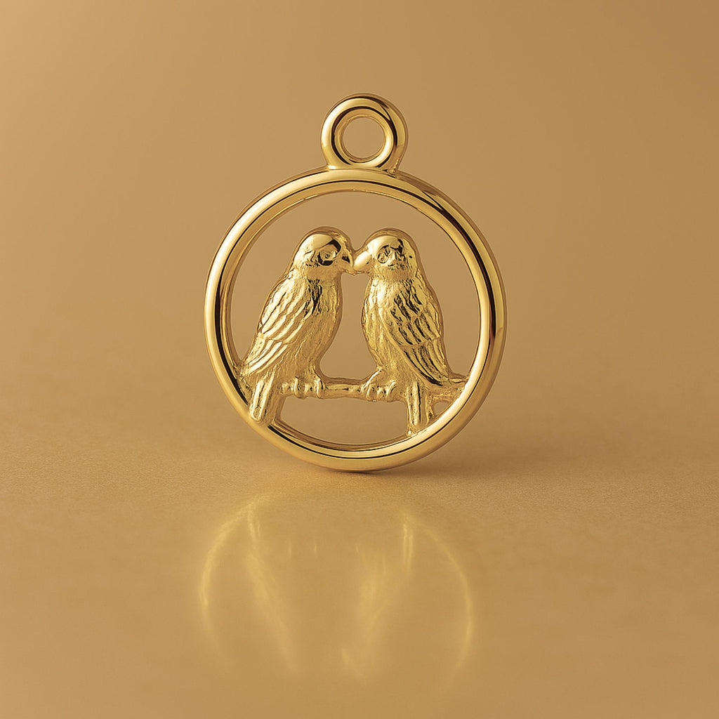 24ct Pure Gold - Lovebirds Amulet Charm