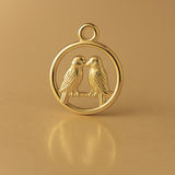 24ct Pure Gold - Lovebirds Amulet Charm