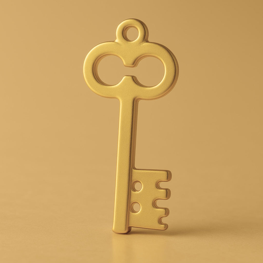 24ct Pure Gold - Castle Tower Key Charm