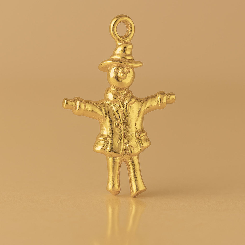 24ct Pure Gold - Rustic Scarecrow Charm
