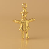 24ct Pure Gold - Rustic Scarecrow Charm