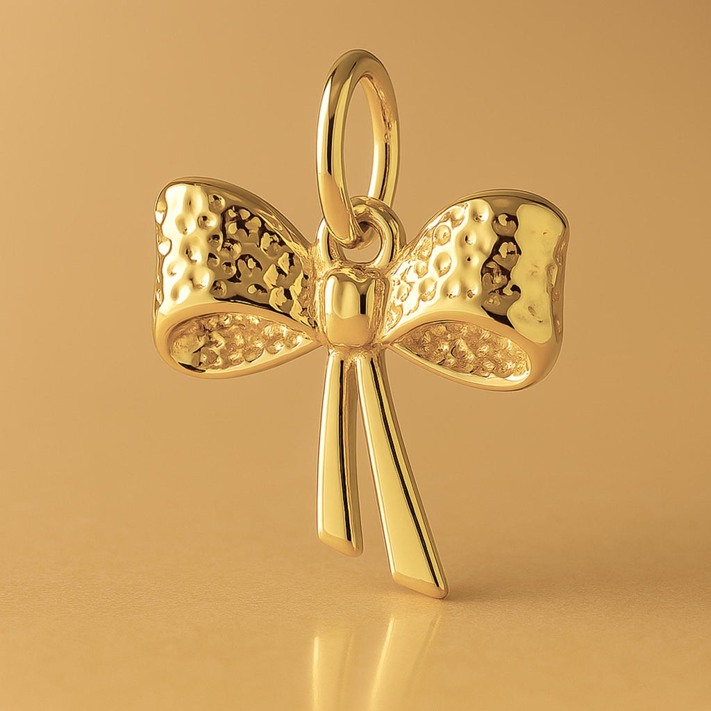 24ct Pure Gold - Open Ribbon Bow Charm