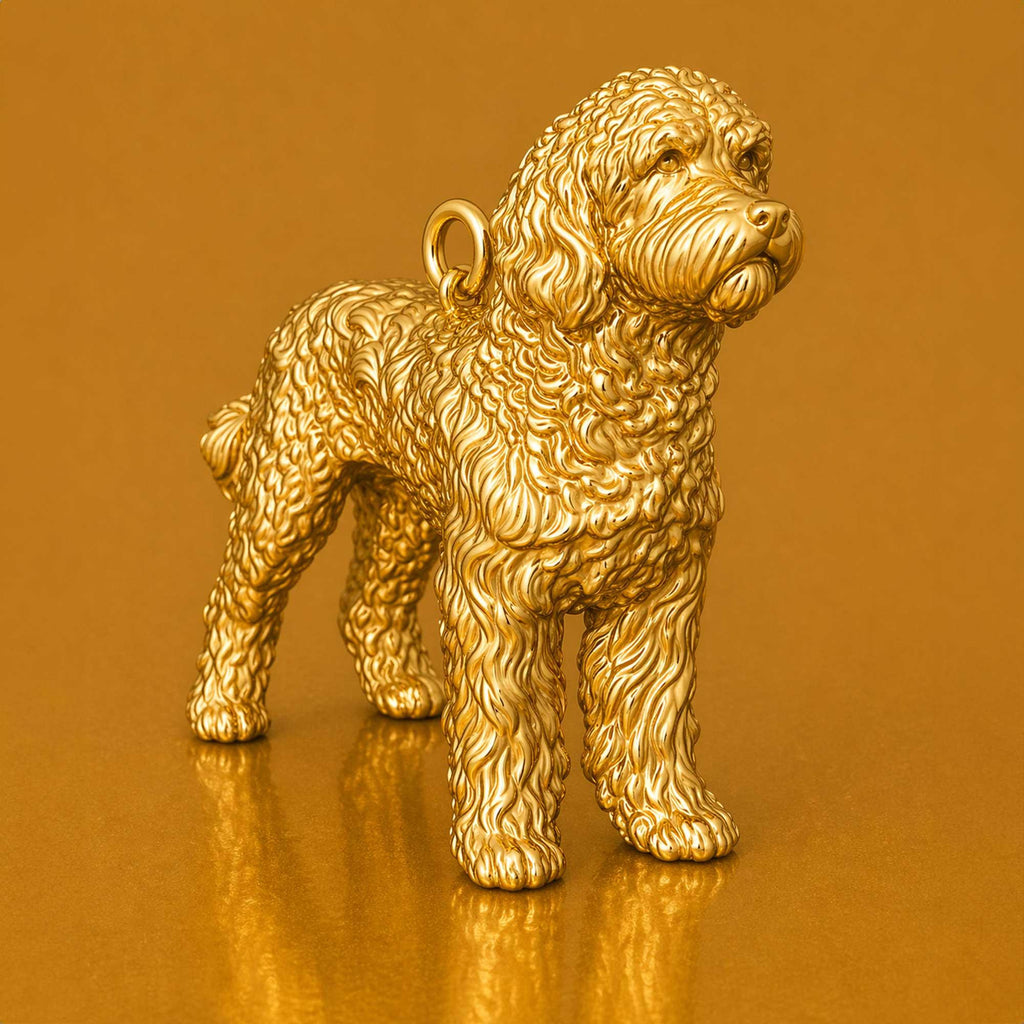 24ct Pure Gold - Labradoodle Dog Charm