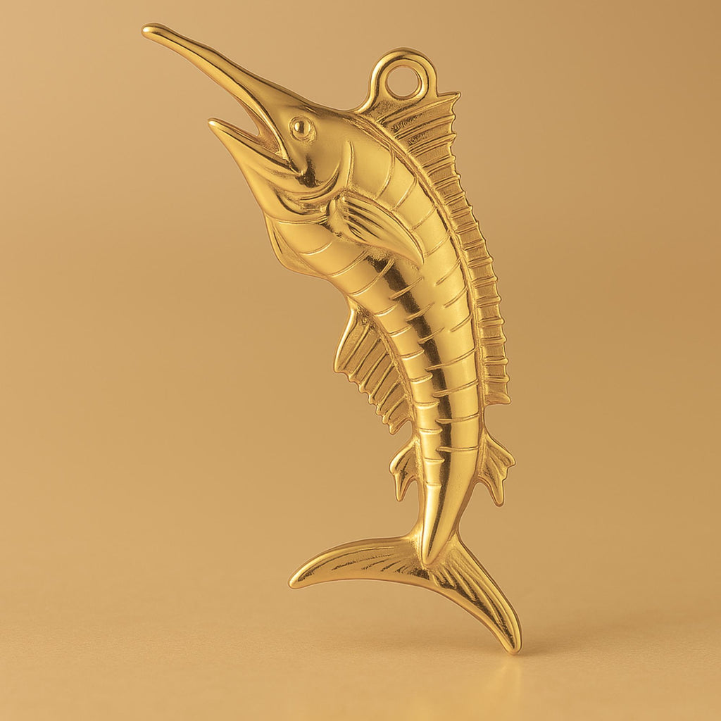 24ct Pure Gold - Jumping Swordfish Charm