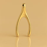 24ct Pure Gold - Classic Wishbone Charm