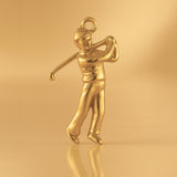 24ct Pure Gold - Golfer Swing Charm