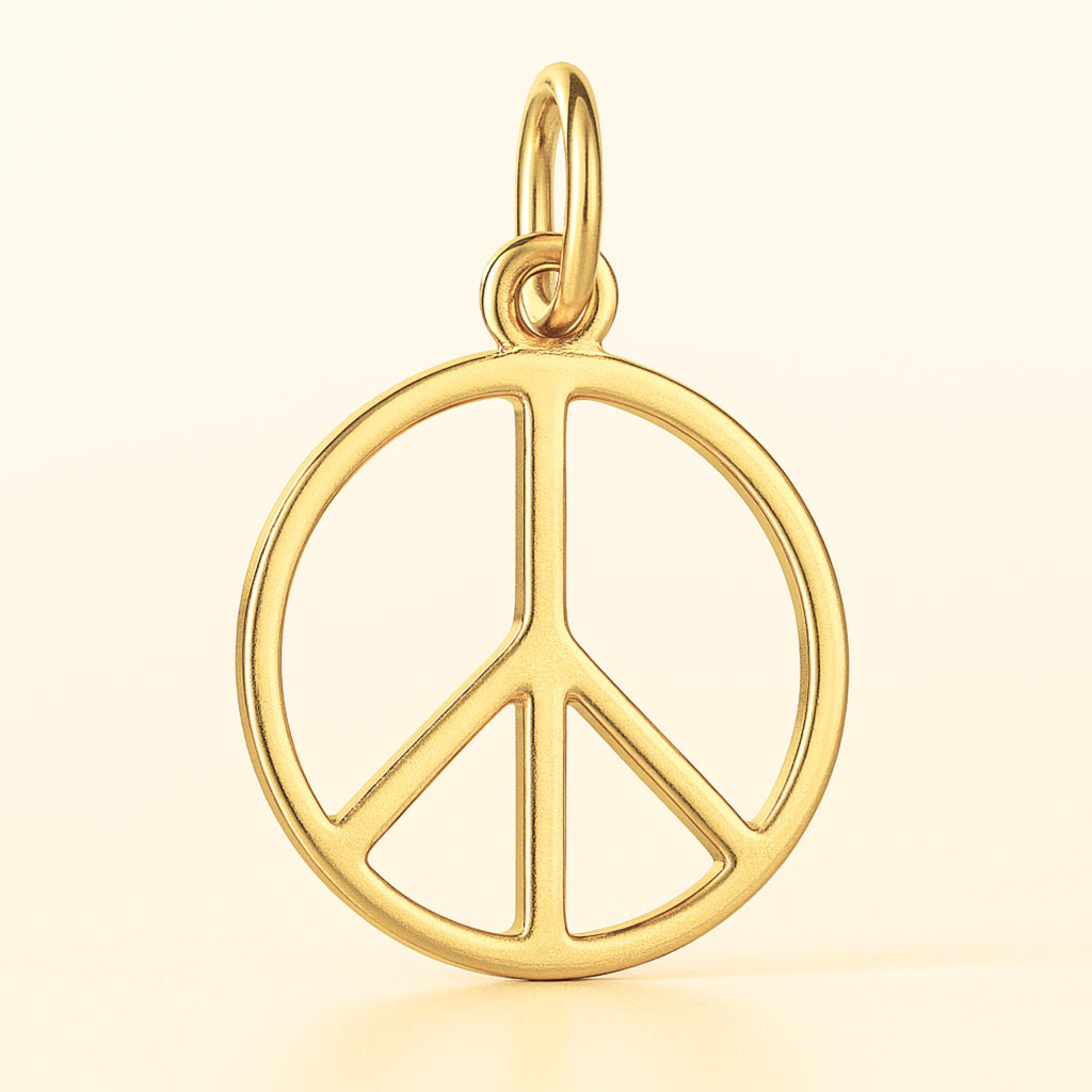 24ct Pure Gold - Openwork Peace Symbol Charm