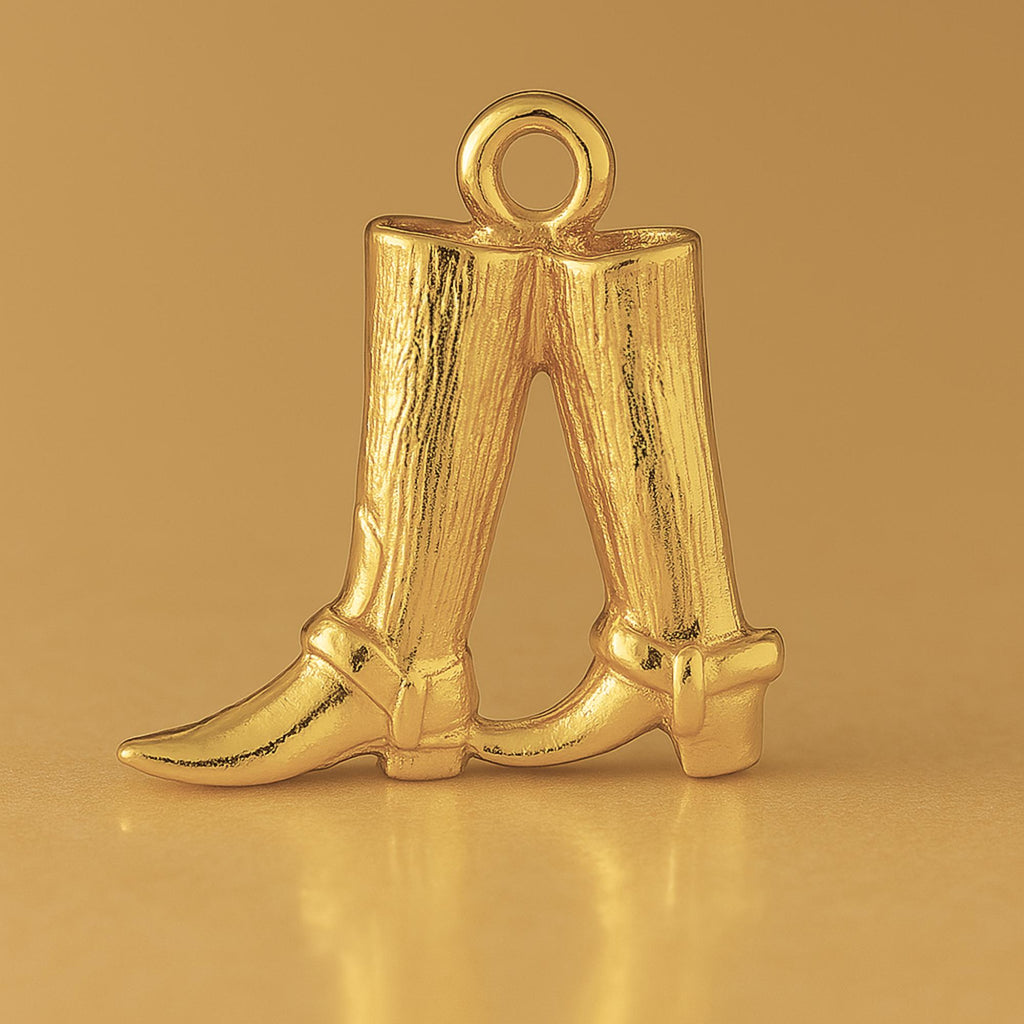 24ct Pure Gold - Classic Cowboy Boots Charm