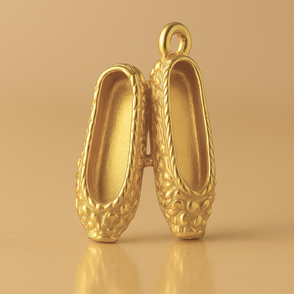 24ct Pure Gold - Ornate Ballet Flats Charm