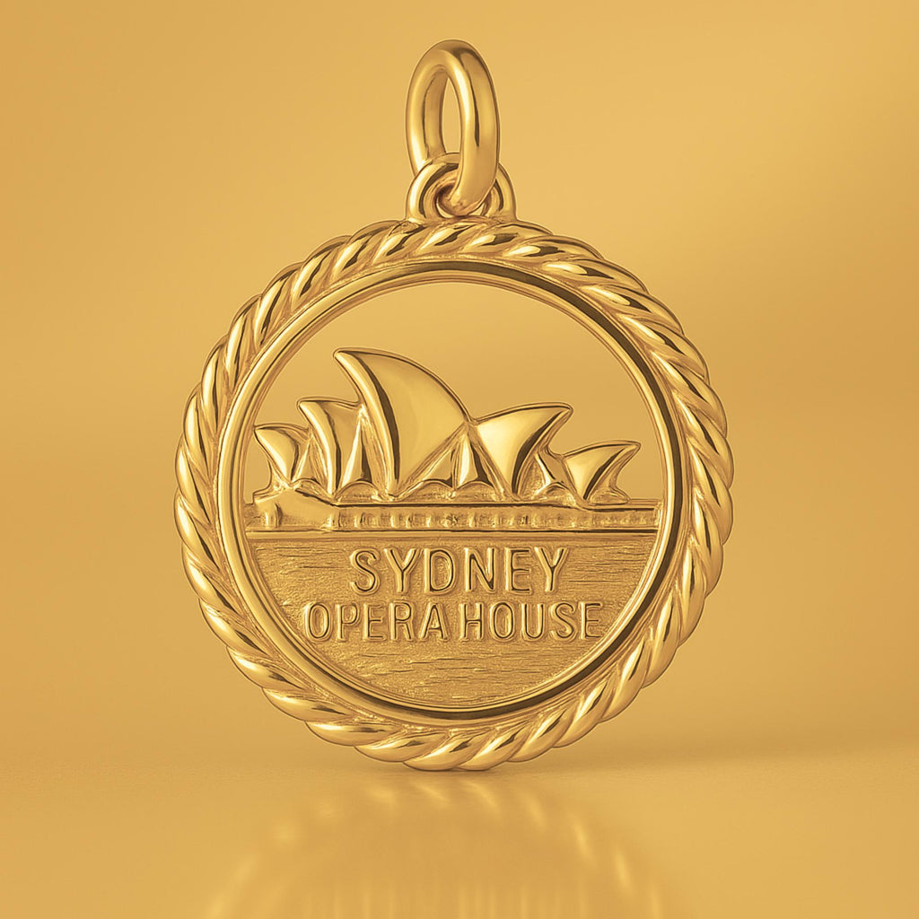 24ct Pure Gold - Round Sydney Opera House Charm