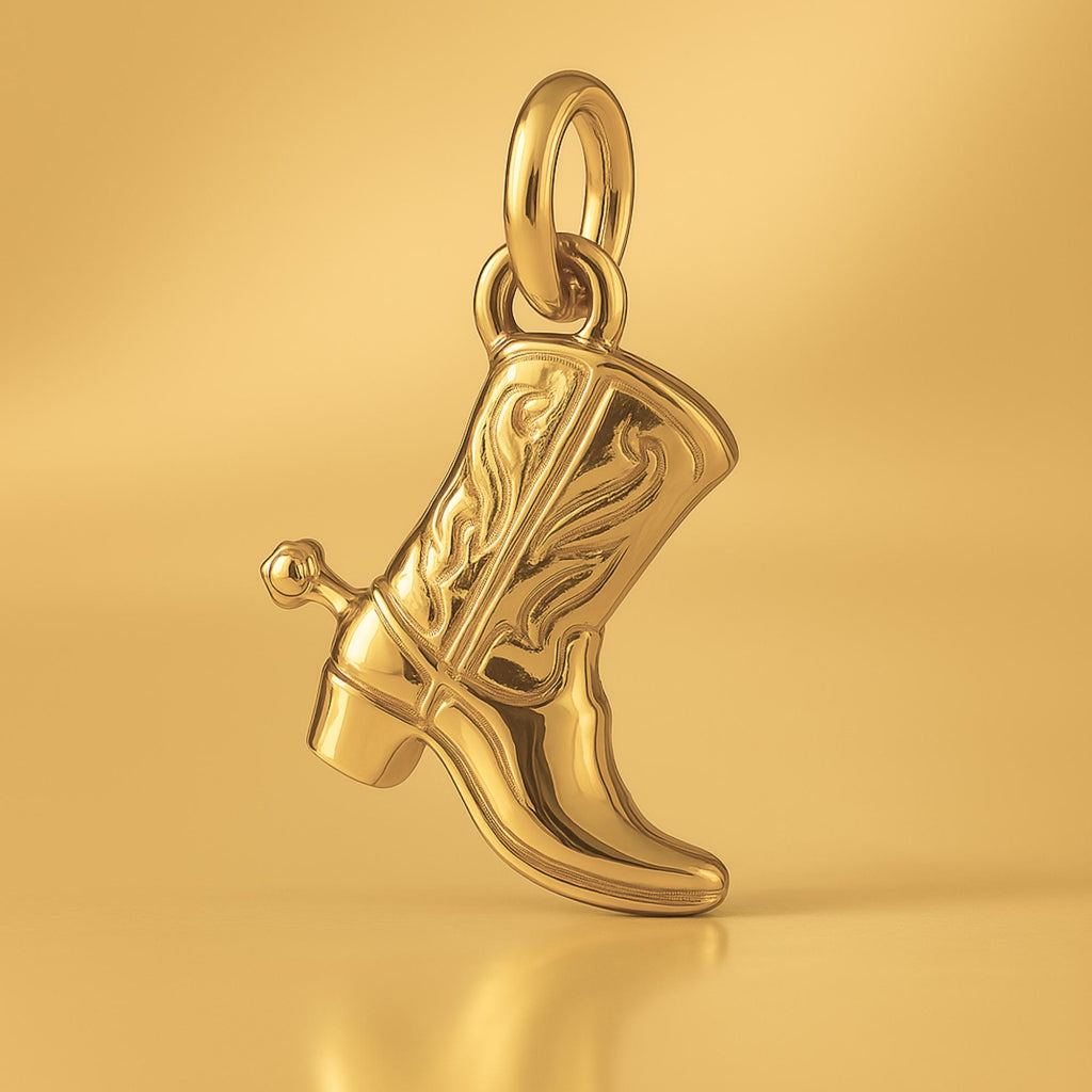 24ct Pure Gold - Western Cowboy Boot Charm