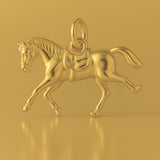 24ct Pure Gold - Saddled Riding Horse Charm