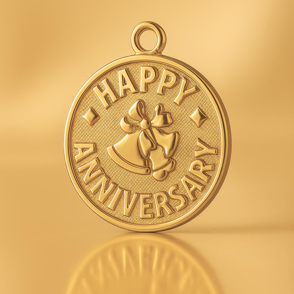 24ct Pure Gold - Happy Anniversary Amulet Charm