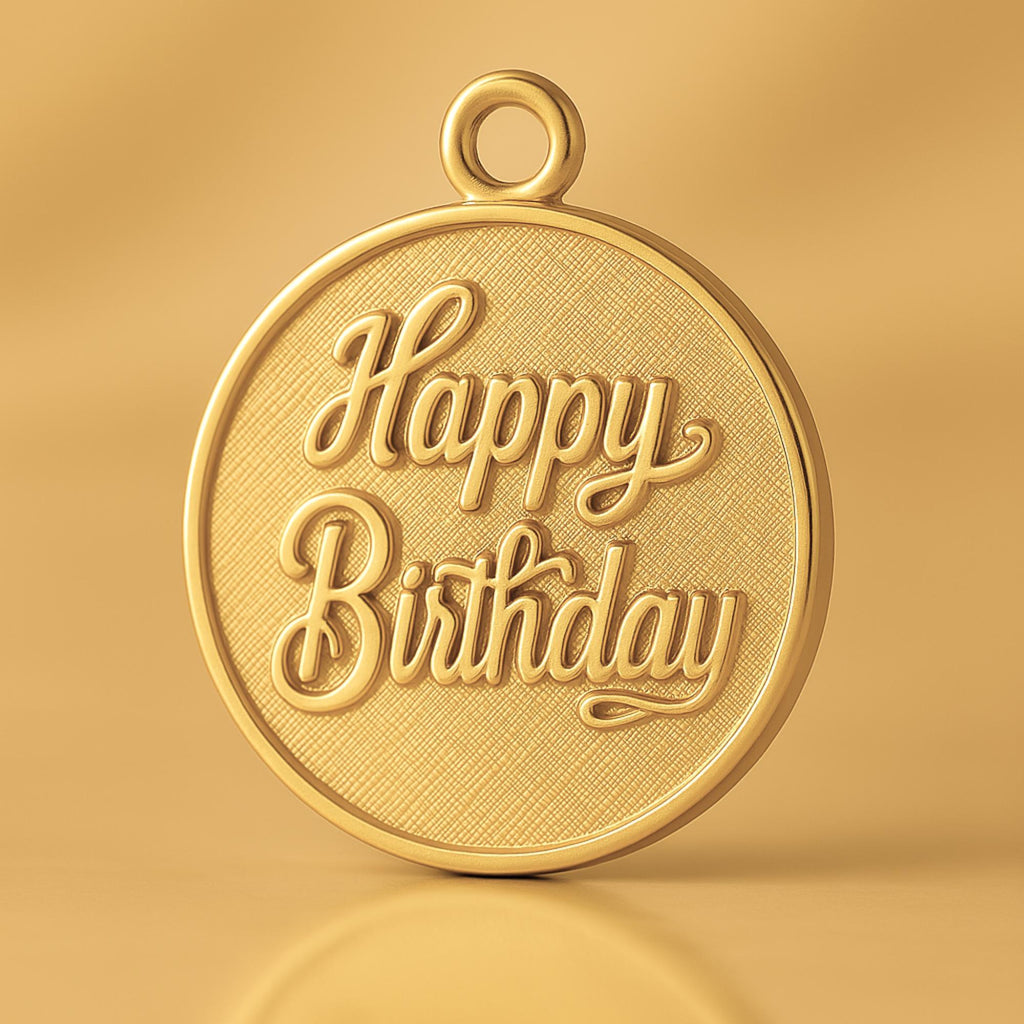 24ct Pure Gold - Happy Birthday Amulet Charm