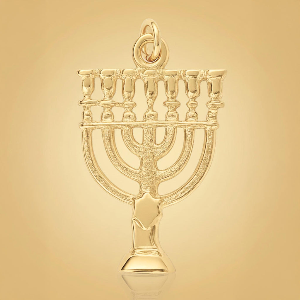 24ct Pure Gold - Temple Menorah Charm