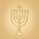 24ct Pure Gold - Temple Menorah Charm
