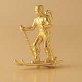 24ct Pure Gold - Cross Country Skier Charm