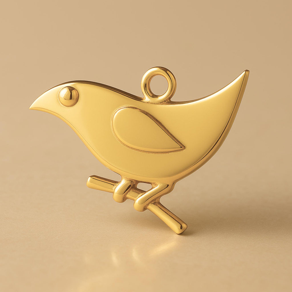 24ct Pure Gold - 2D Bird Charm