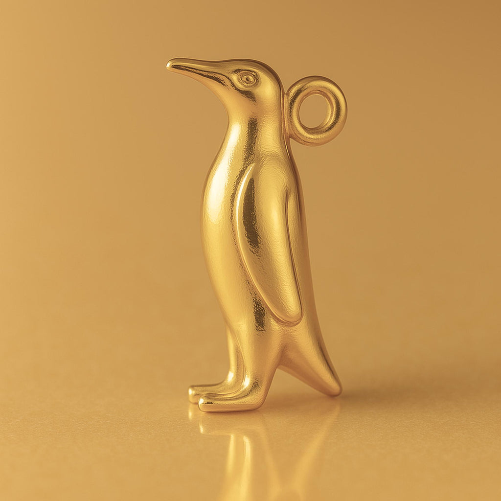 24ct Pure Gold - King Penguin Charm