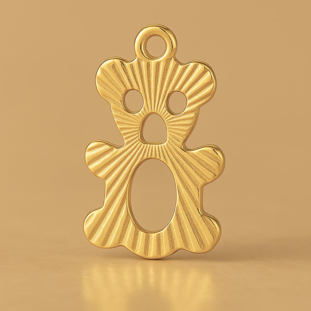 24ct Pure Gold - Openwork Teddy Bear Charm