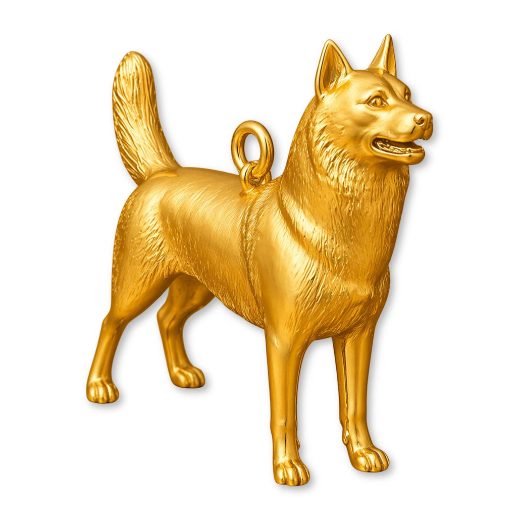 24ct Pure Gold - Siberian Husky Dog Charm