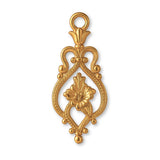 24ct Pure Gold - Floral Filigree Crest Charm