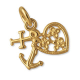 24ct Pure Gold - Rustic Faith, Hope & Love Charm