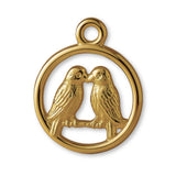 18ct Yellow Gold - Lovebirds Amulet Charm
