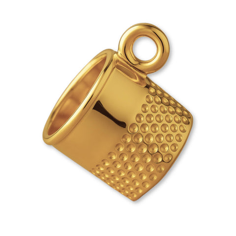 18ct Yellow Gold - Dimpled Thimble Charm