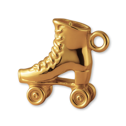 9ct Yellow Gold - High-Top Roller Skate Charm