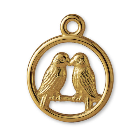 9ct Yellow Gold - Lovebirds Amulet Charm