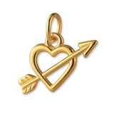 9ct Yellow Gold - Love Struck Heart Charm