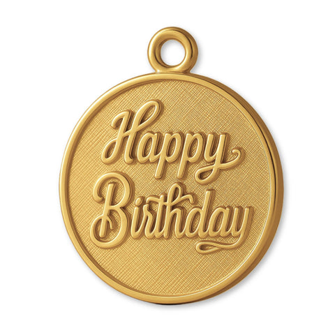 18ct Yellow Gold - Happy Birthday Amulet Charm