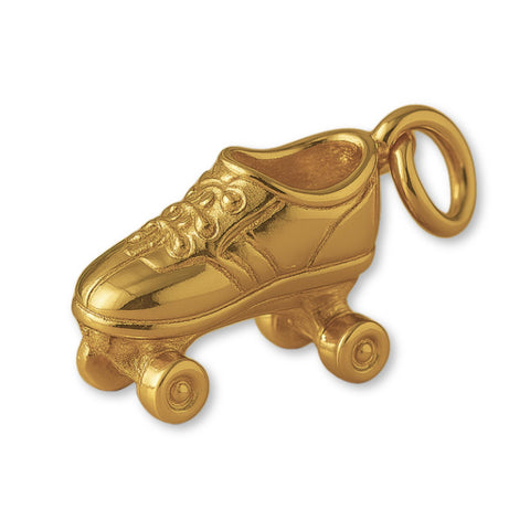 9ct Yellow Gold - Retro Roller Skate Charm