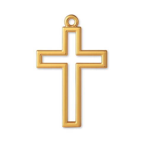 24ct Pure Gold - Open Frame Crucifix Charm