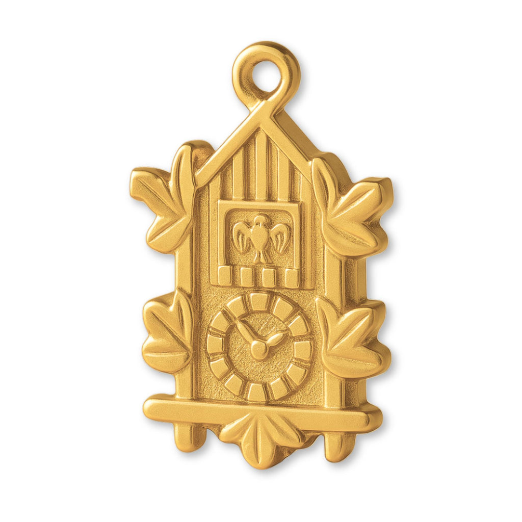 24ct Pure Gold - Ornate Cuckoo Clock Charm