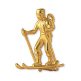 24ct Pure Gold - Cross Country Skier Charm