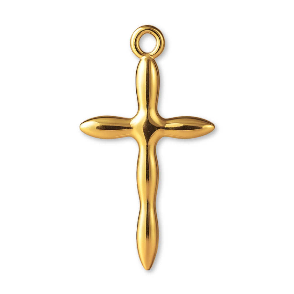 24ct Pure Gold - Fluid Crucifix Charm